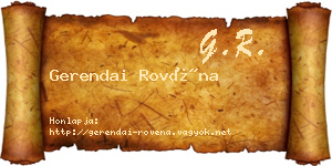 Gerendai Rovéna névjegykártya